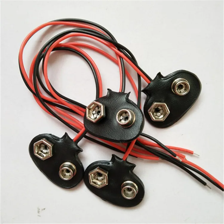 

Plastic 15cm Batteries Buckle T Type Battery Holder Hard Shell Case Wire 9V Battery Connector Button Clip Lead Wires