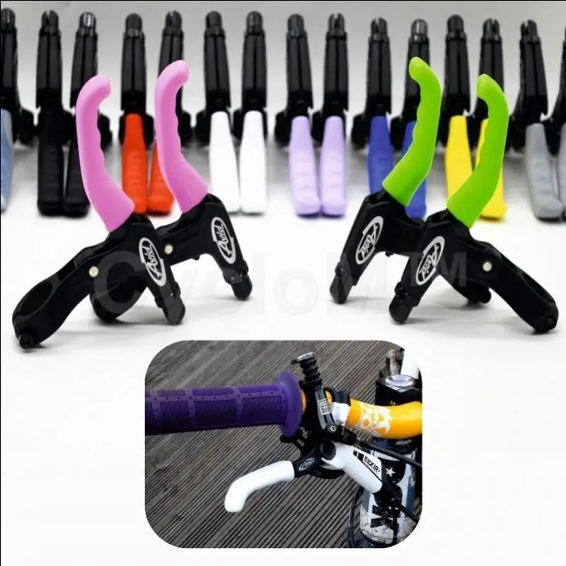 1 Pair Brake Handle Silica Gel Sleeve MTB Bike Brake Lever Protective Cover Yellow/Gray/Purple/ Green/White/Pink