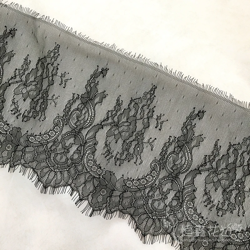 Black Eyelash Lace Fabric Chantilly Lace Trim DIY Clothing Crafts Skin French Lace For Garment Sewing Accessories