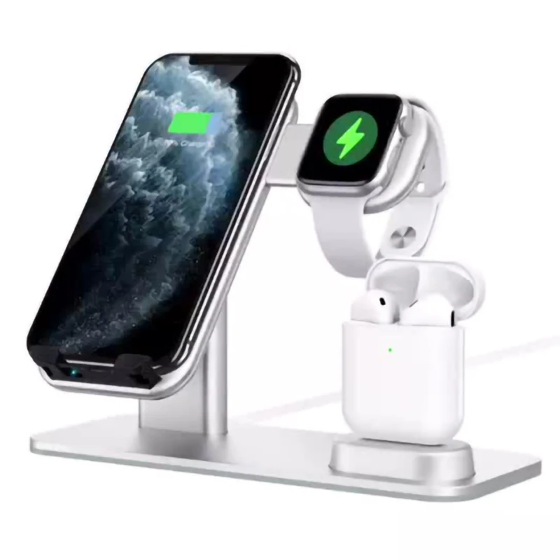 3 in 1 wireless Charger Dock phone Holder Dock Wireless Charger Stand Station Mounts Base For Apple Watch iPhone X XS 8 Airpods