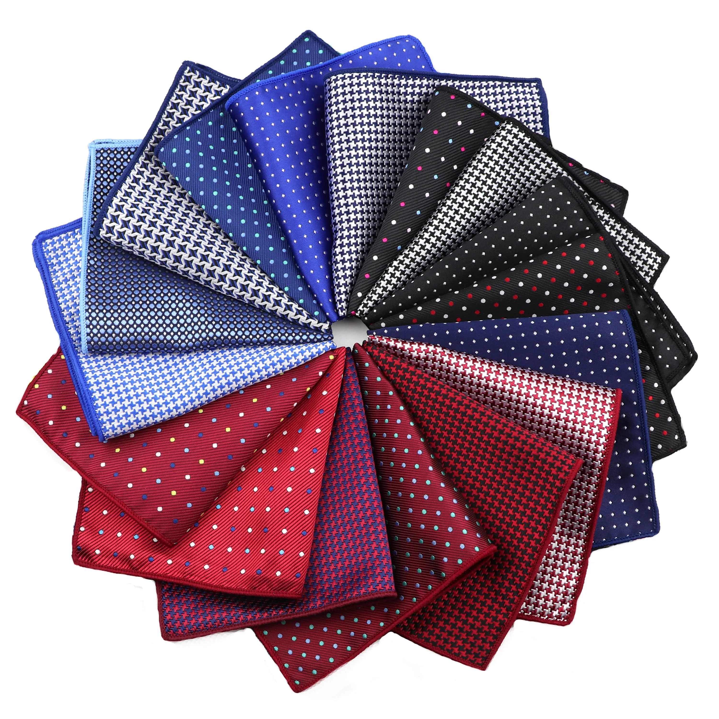 

Luxury Men's Handkerchief New Fashion Pocket Square Polka Dot Plaid Polyester Colorful 22*22cm Hanky Wedding Business Casual