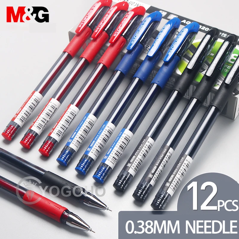 

0.38mm Ultra Fine Full Needle Gel Pen Black Blue Red ink refill gel pen for school office supplies stationary pens