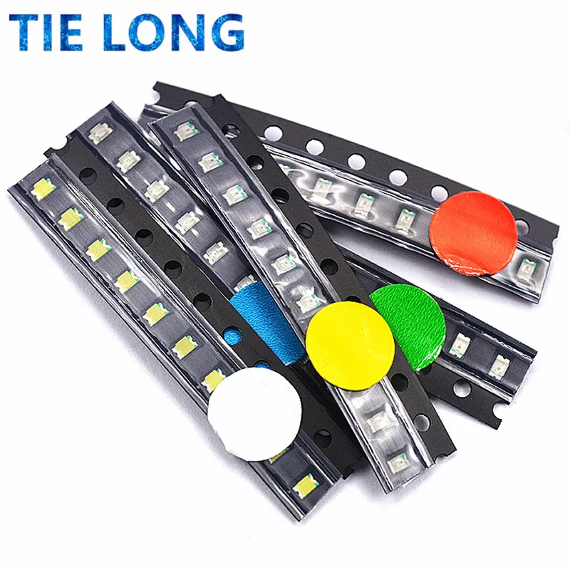 5 farben x20 stücke = 100 stücke SMD 0805 led kit Rot/Grün/Blau/Gelb/Weiß LED Licht Diode Freies Verschiffen! KIT