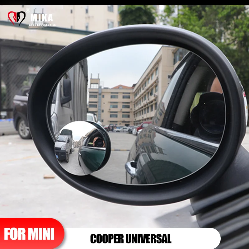 360 Degree HD Blind Adjustable Side Wide Angle Auto Rear View Frameless Round Mirror Car Accessories Universal For Mini Cooper