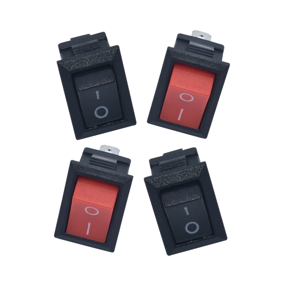 5pcs KCD1 Rocker Switch Push Button Mini Switch 6A-10A 250V KCD1-101 2Pin Snap-in On/Off 10*15 21*15MM Black Red White