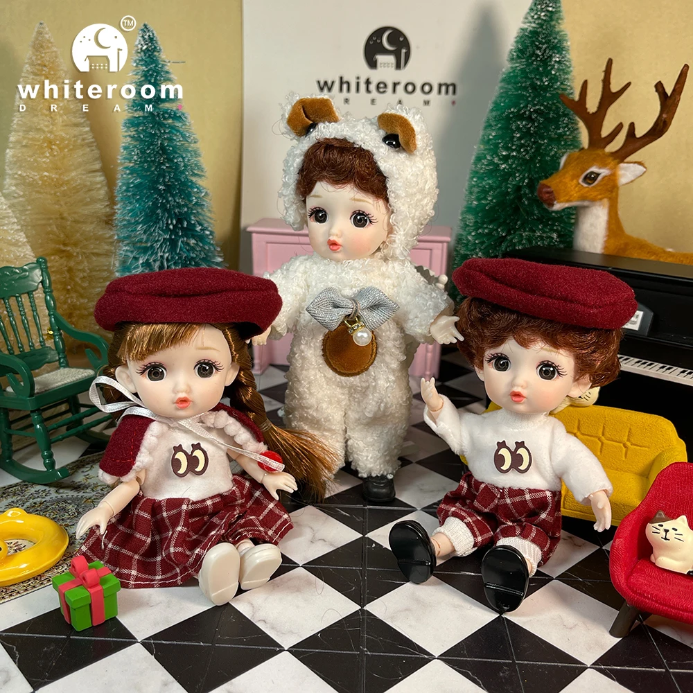 2024 New Christmas Gift Doll For Children Girl BJD Naked Blue Eye PVC Face Clothes Accessories16cm 13 Movable Joints Ppresent