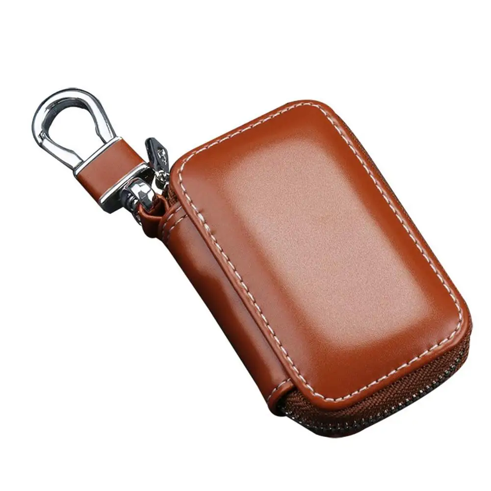 1PCS Auto Leder Schlüssel Fall Schlüssel Organizer Mann Frauen Keychain Abdeckungen Reißverschluss Schlüssel Fall Tasche Unisex Tasche Geldbörse