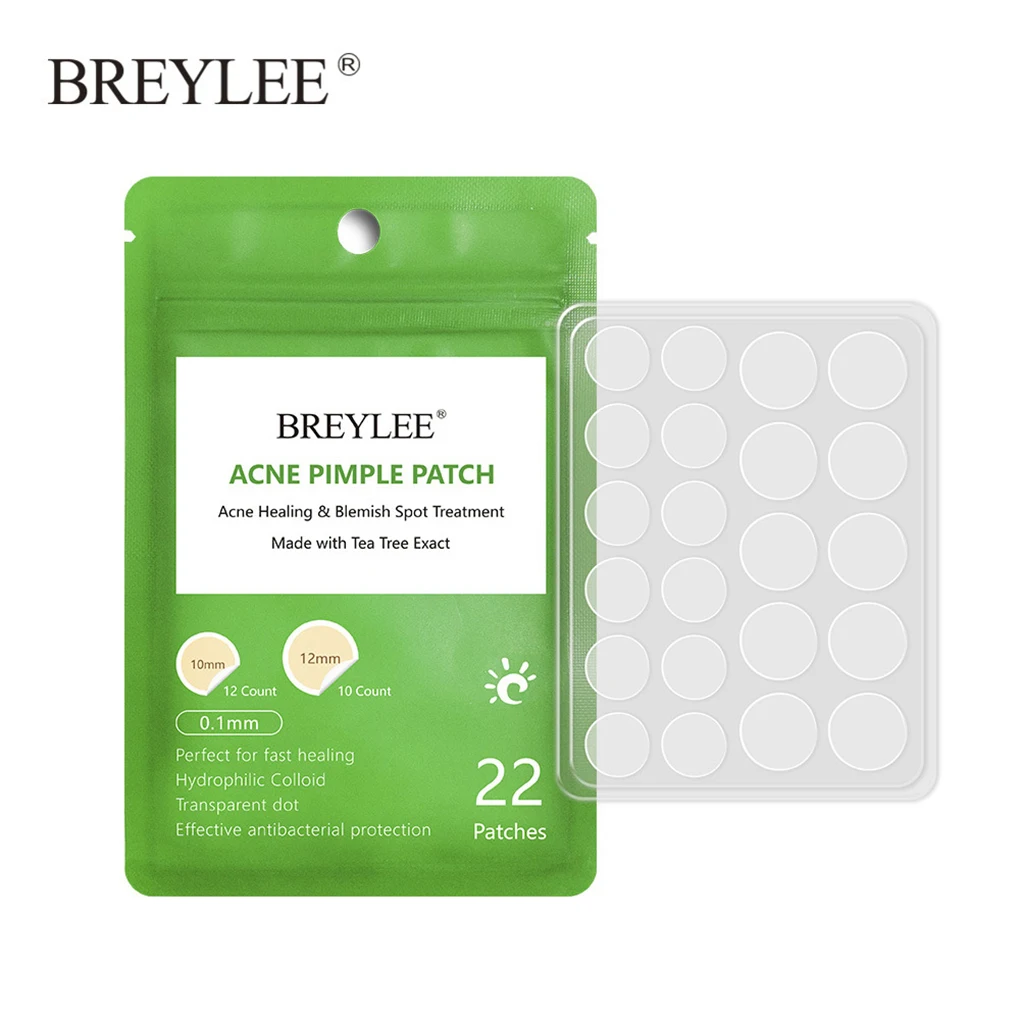 BREYLEE-Parche eliminador de acné, mascarilla adhesiva para tratamiento de puntos negros, granos, imperfecciones, herramientas para el cuidado de la piel Facial