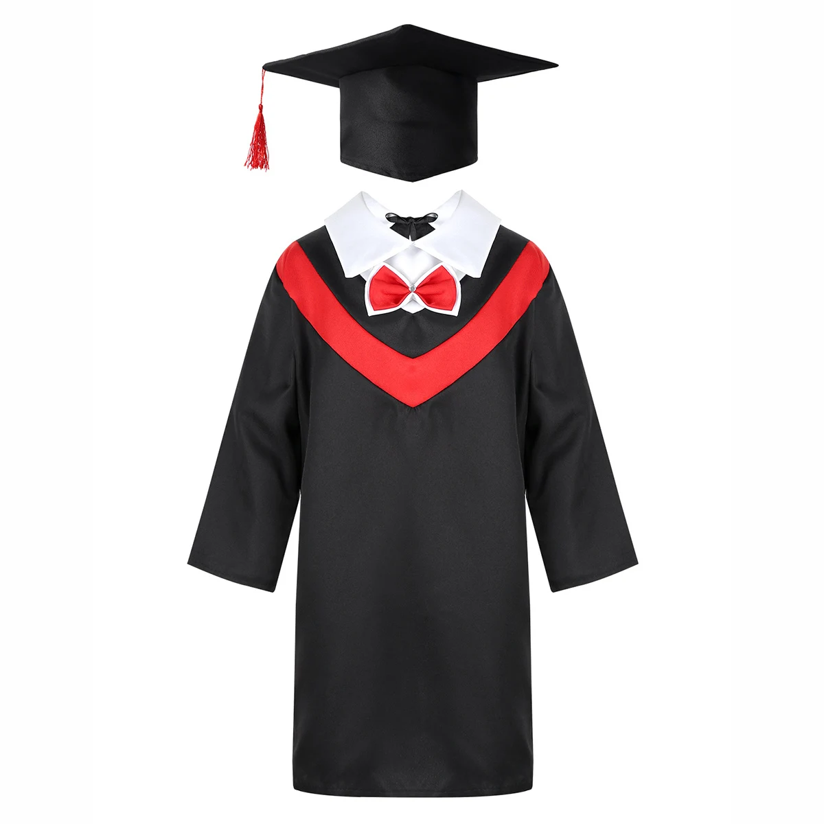 Vestido de graduación de escuela primaria para niños y niñas, uniforme de estudiante con sombrero, Cosplay, juego de rol, disfraz