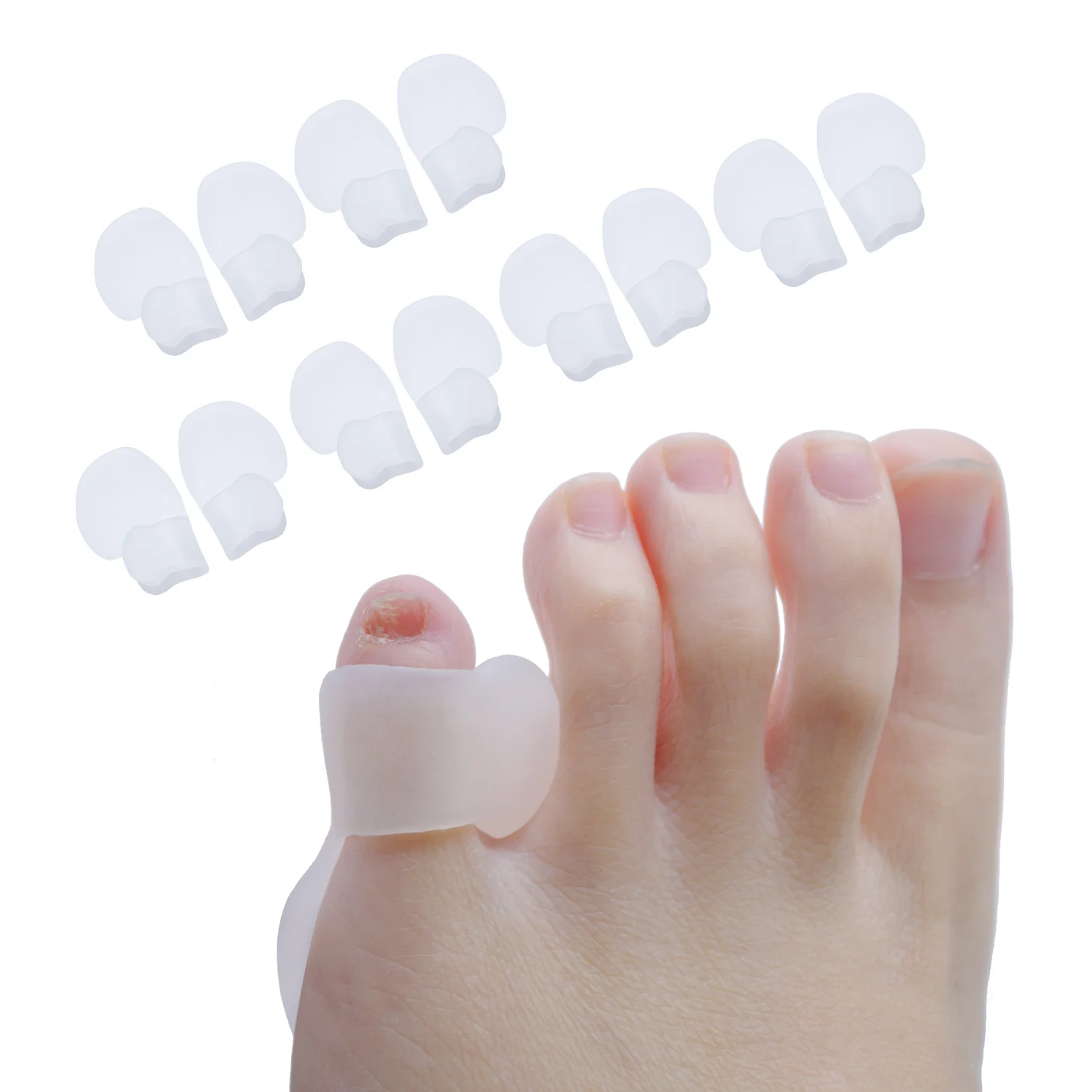 

2Pcs=1Pair Gel Silicone Hallux Valgus Foot Care Tool Bunion Corrector Bone Toe Protector Straightener Toe Spreader Pedicure