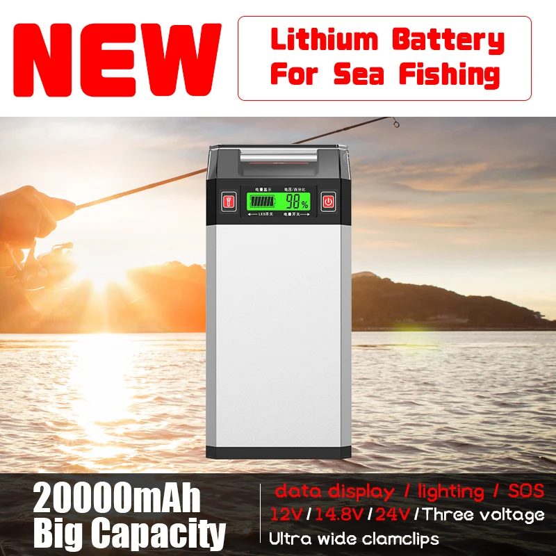 DC12V 25000mAh Super Capacity Power Bank Electric Take Up Reels Lithium Battery For Sea Fishing Boat Power High Quality