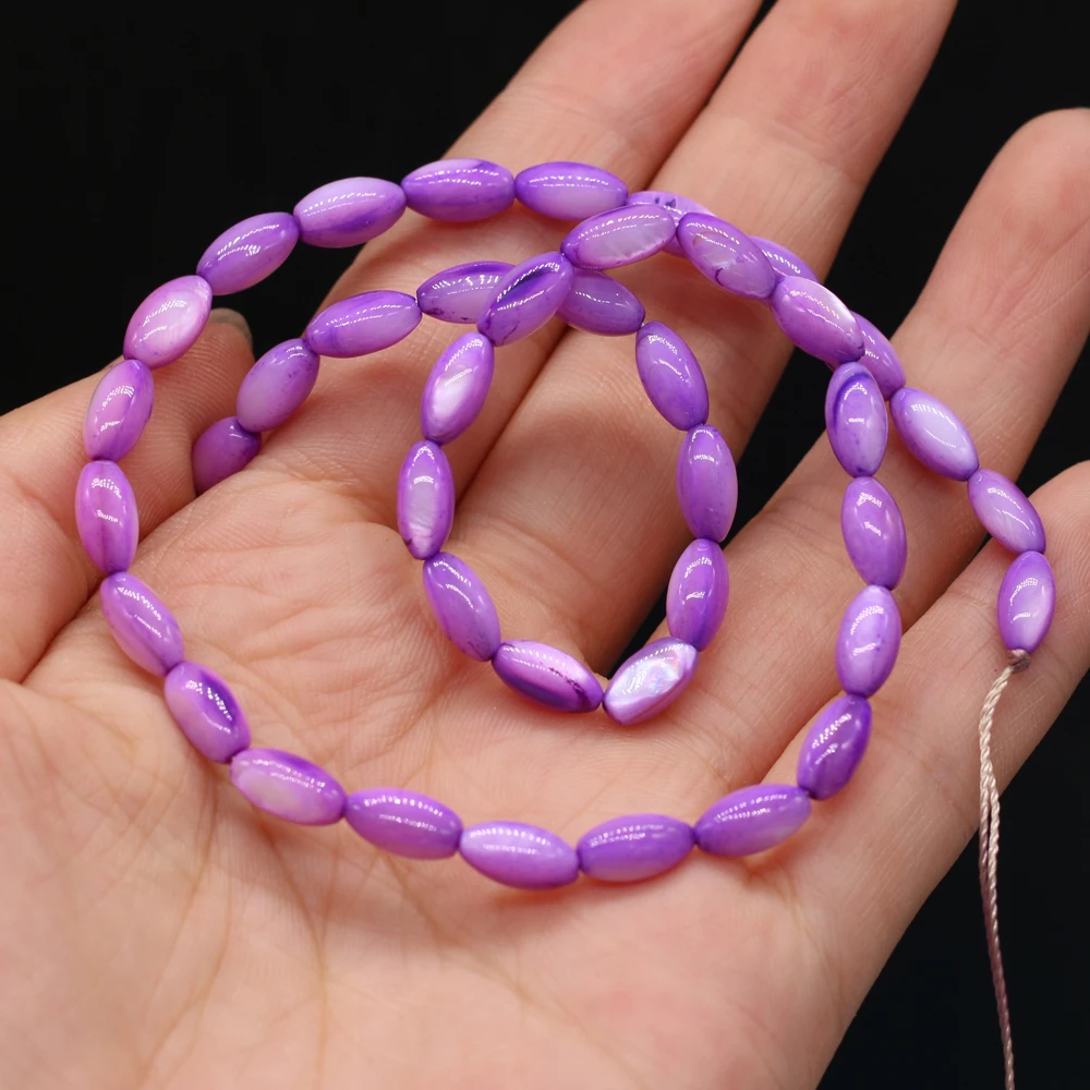 Natural Fashion Shell Rice Blue Red Beads Wholesale DIY Making Necklace Bracelet Specification 8-10mm Women Gift