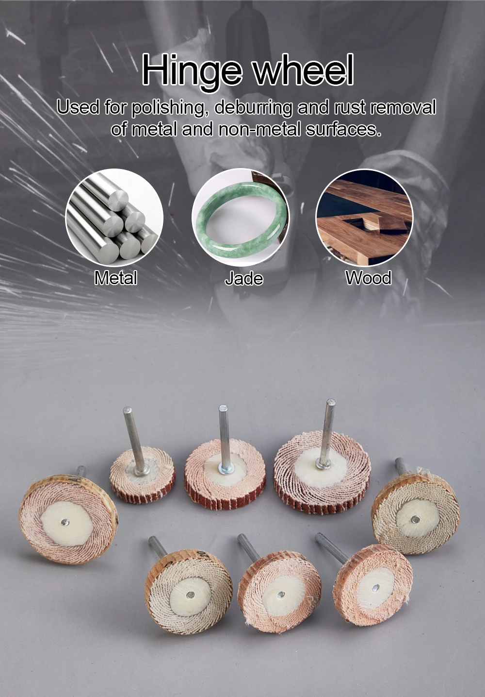 100Pcs Dremel Zubehör 80-600Grit Schleifen Klappe Disc Schleifen Schleifen Klappe Räder Pinsel Sand Schleifen kopf Dreh Werkzeug – Detail 1
