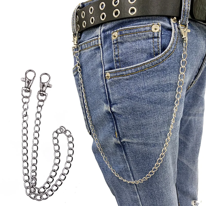 1 camadas estilo punk rock unissex cinto corrente feminina selvagem hip hop estilo jeans correntes moda feminina selvagem decorativo corpo corrente