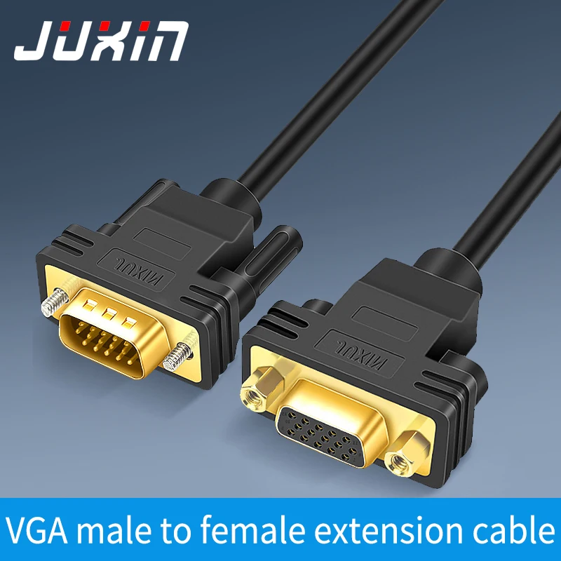 Pure copper VGA male to female extension cable 3 rows 15 pin computer monitor video cable connection cable