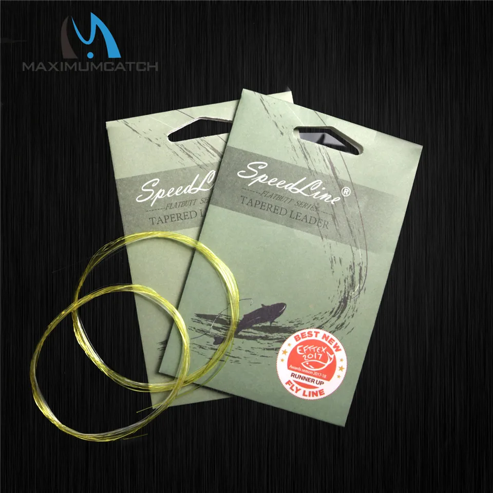 Maximumcatch Flat Butt Tapered Leader w pełni przezroczysty/żółty z przezroczystą końcówką Fly Fishing Leader Line 9ft/15ft 3X-5X