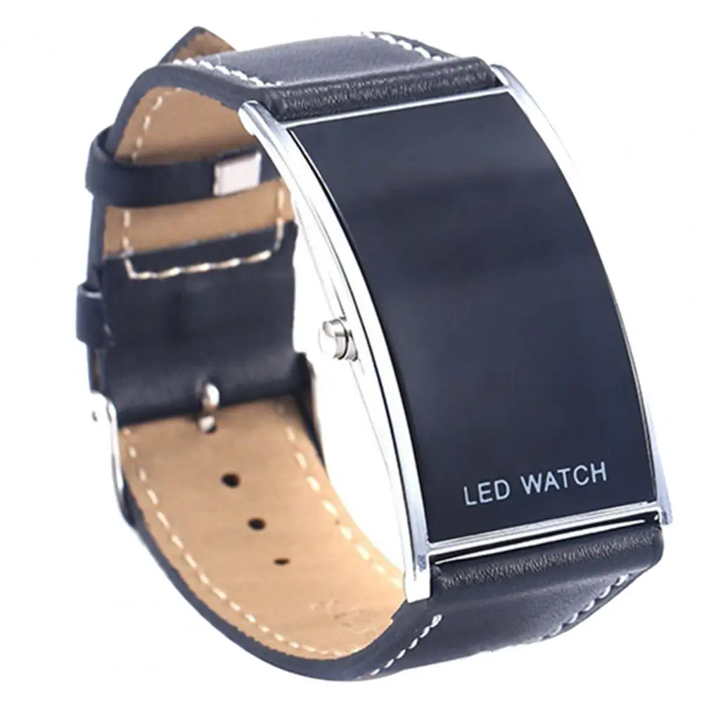 Wristwatch LED Digital Men Date Indicator Rectangle Watch for Dating