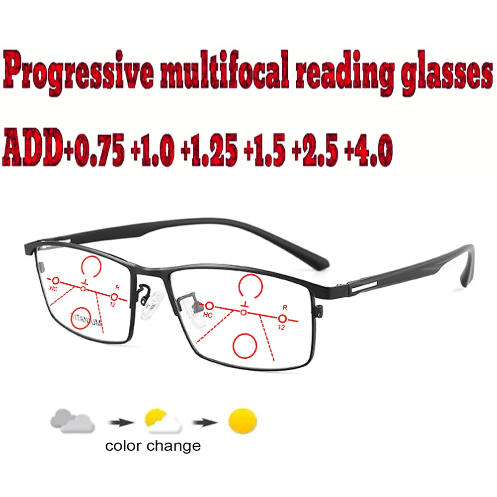 

Progressive Multifocal Anti Blue Light Reading Glasses Metal Frame Men Women High Quality +1.0 +1.5 +1.75 +2.0 +2.5 +3 +3.5 +4