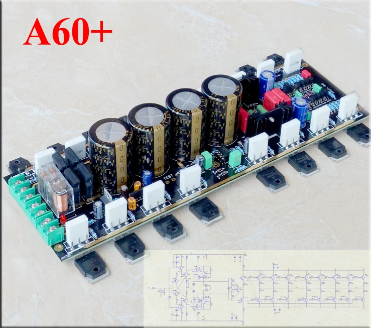 A60 refer Golden throat 300W 4R Mirror design Current feedback amplifier board Can match 2SC5200 A1943 / ON/ sanken power tube