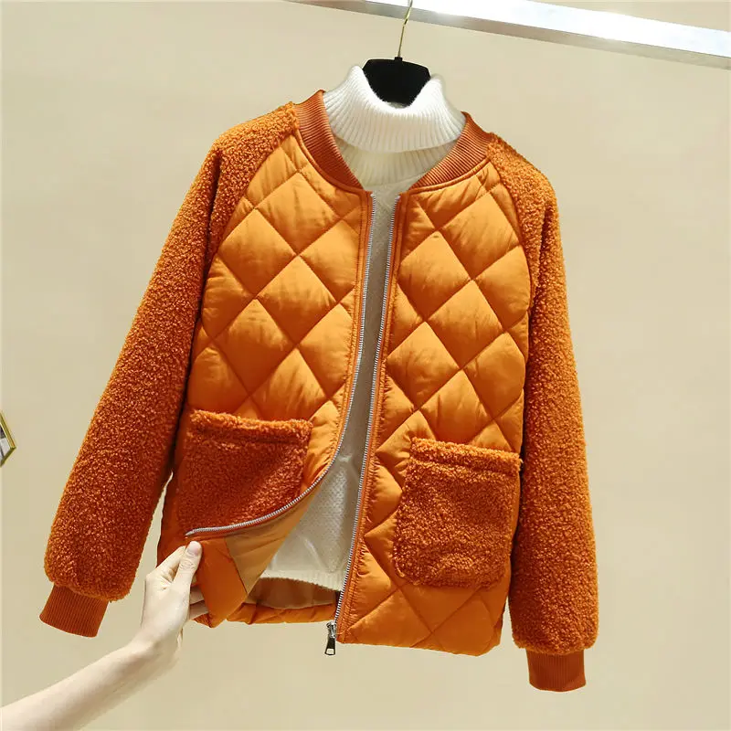 2020 Autumn Women Jacket Lamb Fur Parkas Short Jackets Women Coats Plus Size Parka Mujer Slim Winter Jacket Spring Parkas 851