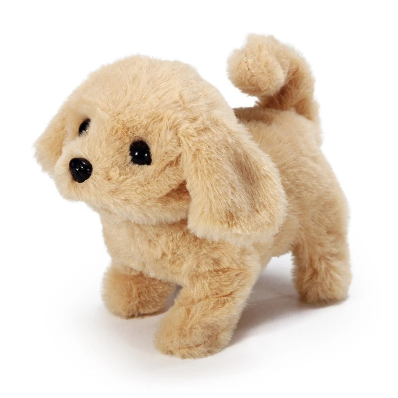 77HD caminar eléctrica perro de peluche muñeca de regalo de cumpleaños suave interactivo juguete Animal en miniatura para los niños de educación temprana Anti-ansiedad