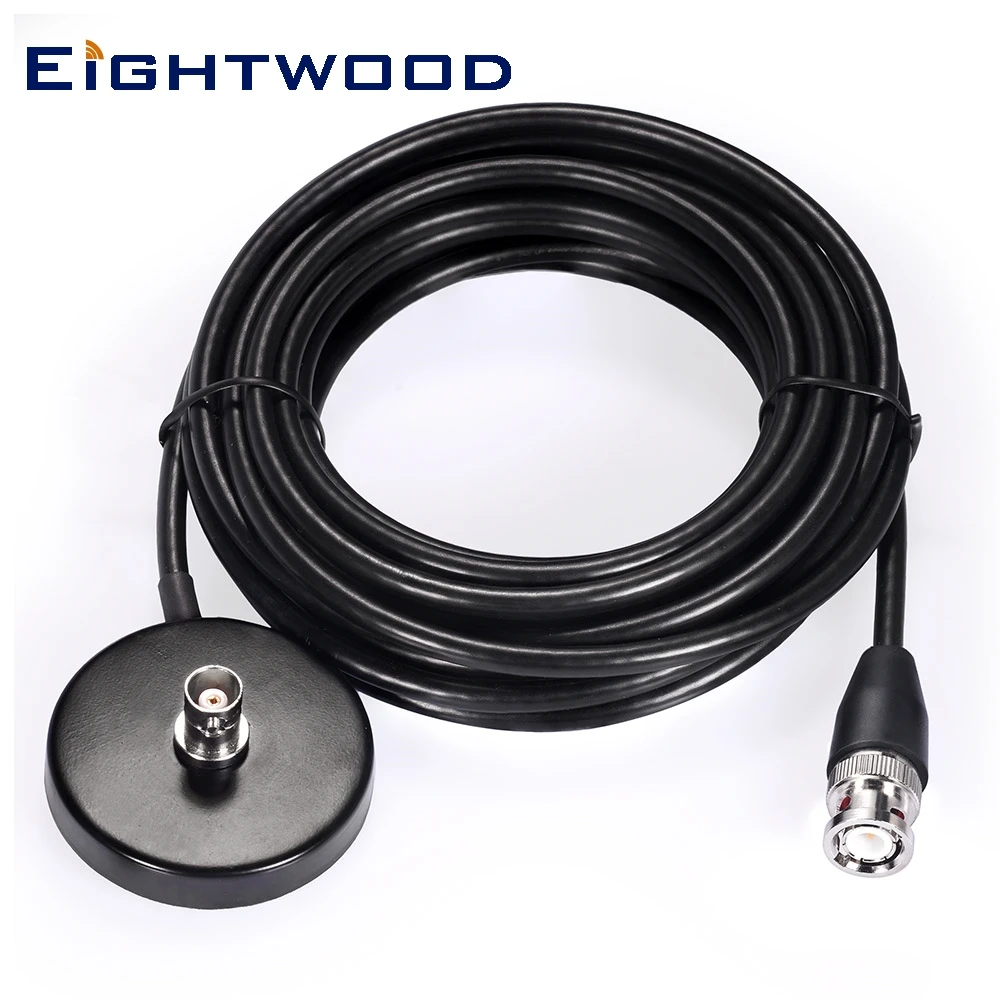 

Eightwood Ham Radio Antenna Magnetic Base with 3m 9.84ft Extension Cable BNC Connector for Baofeng Two Way Radio Police Scanner