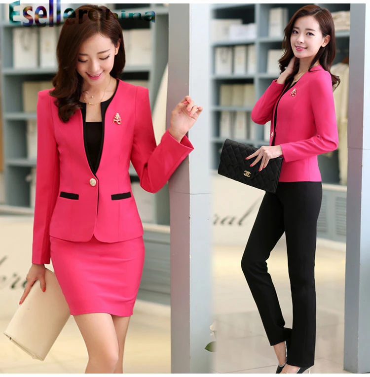 Formal Professional Blazers Suits with Pants and Jackets Coat for Women Ladies Office Work Wear OL Styles Clothing Sets