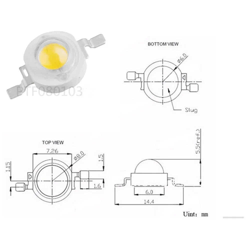 100Pcs LED COB Lamp Chip 1W 3W 3.2-3.6V Input 100-220LM Mini LED Bulb Diode SMD For DIY LED Floodlight Spotlight Downlight