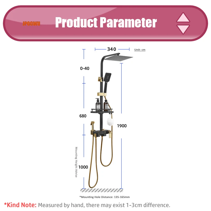 Set Sistem Pancuran Digital Termostatik Kamar Mandi Mixer Panas Dingin Keran Mandi Dinding SPA Curah Hujan Gravo Bak Mandi Torneira Persegi