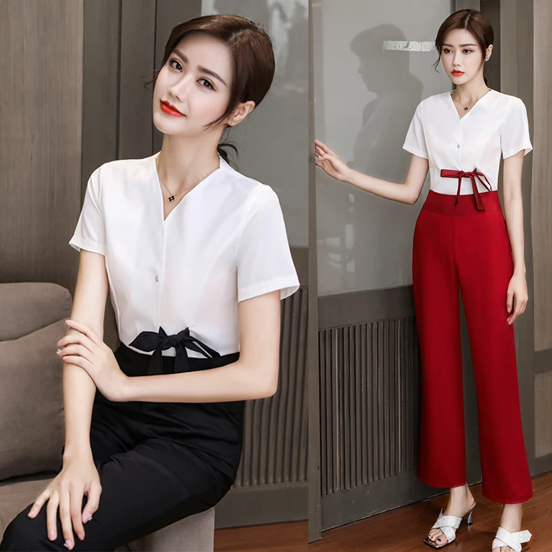 Summer Beauty uniforms Chinese style Spa Salon Beautician Clothing Nail Massage Therapist Uniform Quality massage clothing