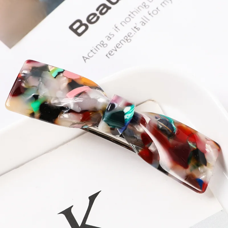 Fashion Hair Clips for Women Acetate Hair Clip Elegant Colorful Bow Hair Barrettes Girls Hair Accessories Hairclip 2021 New