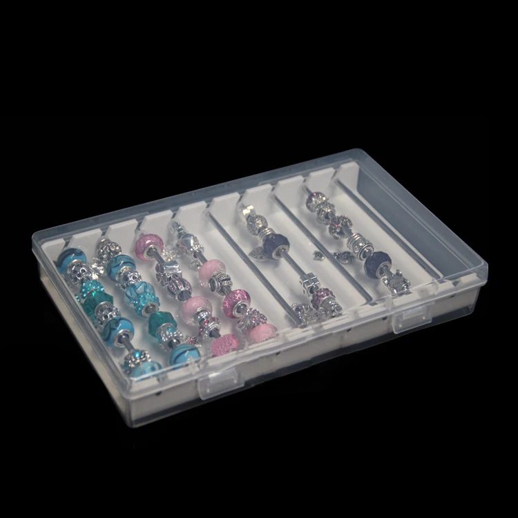 Acrylic Jewelry Charm Beads Storage Box for Trollbeads Bracelet Ring Holder Organizer Tray Diy Finding Display Stand Rack Case