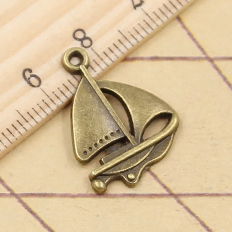 20pcs Charms Sailing Ship 24x17mm Tibetan Bronze Silver Color Pendants Antique Jewelry Making DIY Handmade Craft