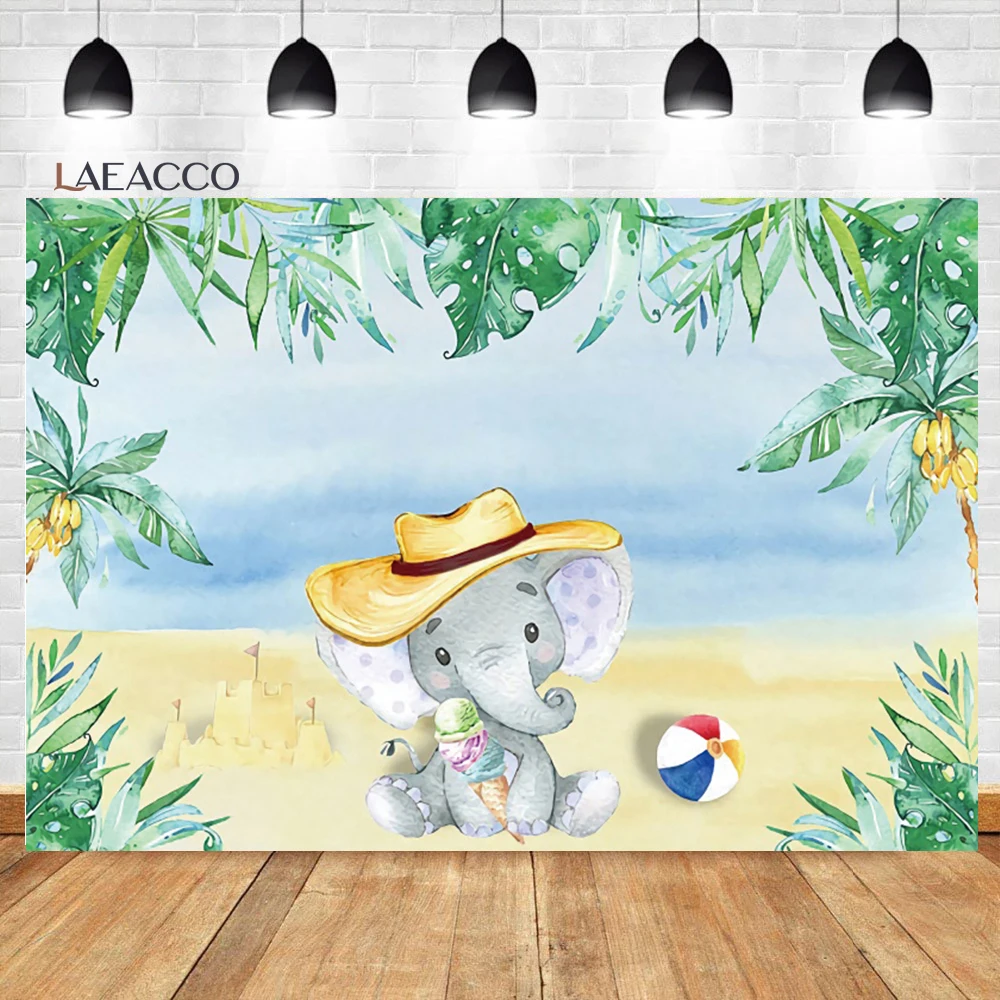 Laeacco Ít Tai Voi Hoa Tùy Chỉnh Chụp Ảnh Phông Nền Sơ Sinh Nền Sinh Nhật Cho Bé Photophone Cho Studio Ảnh