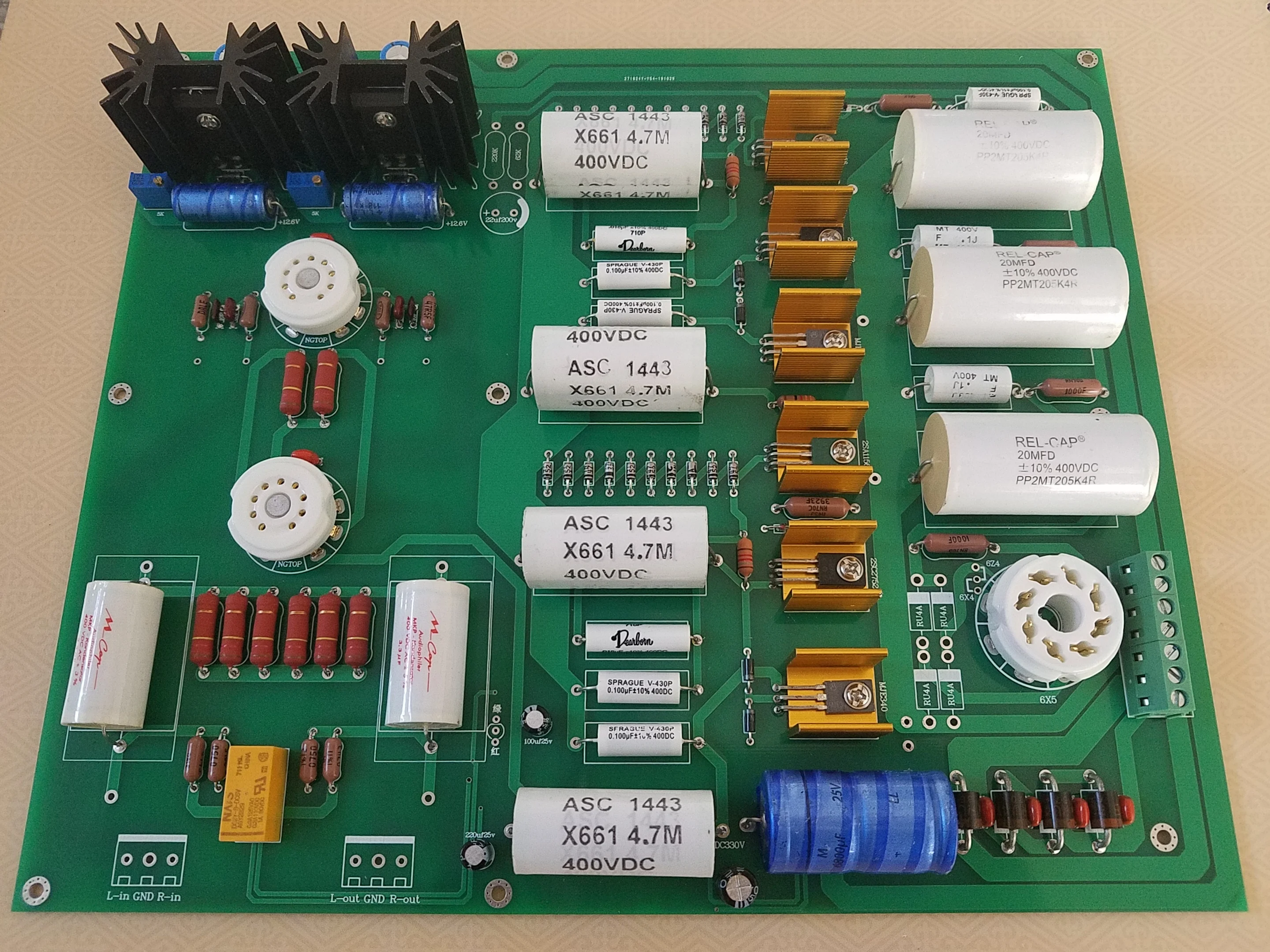 

Refere to Conrad-Johnson PV12 circuit 6Z4,6X4,6X5 tube preamplifier board SIZE:270*230 MM