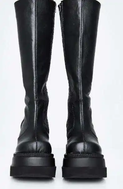 New Ladies High Platform Boots Fashion Zip High Heels Boots Women Wedges Shoes Woman Casual Boots Heels Plus Size 35-43 image 3