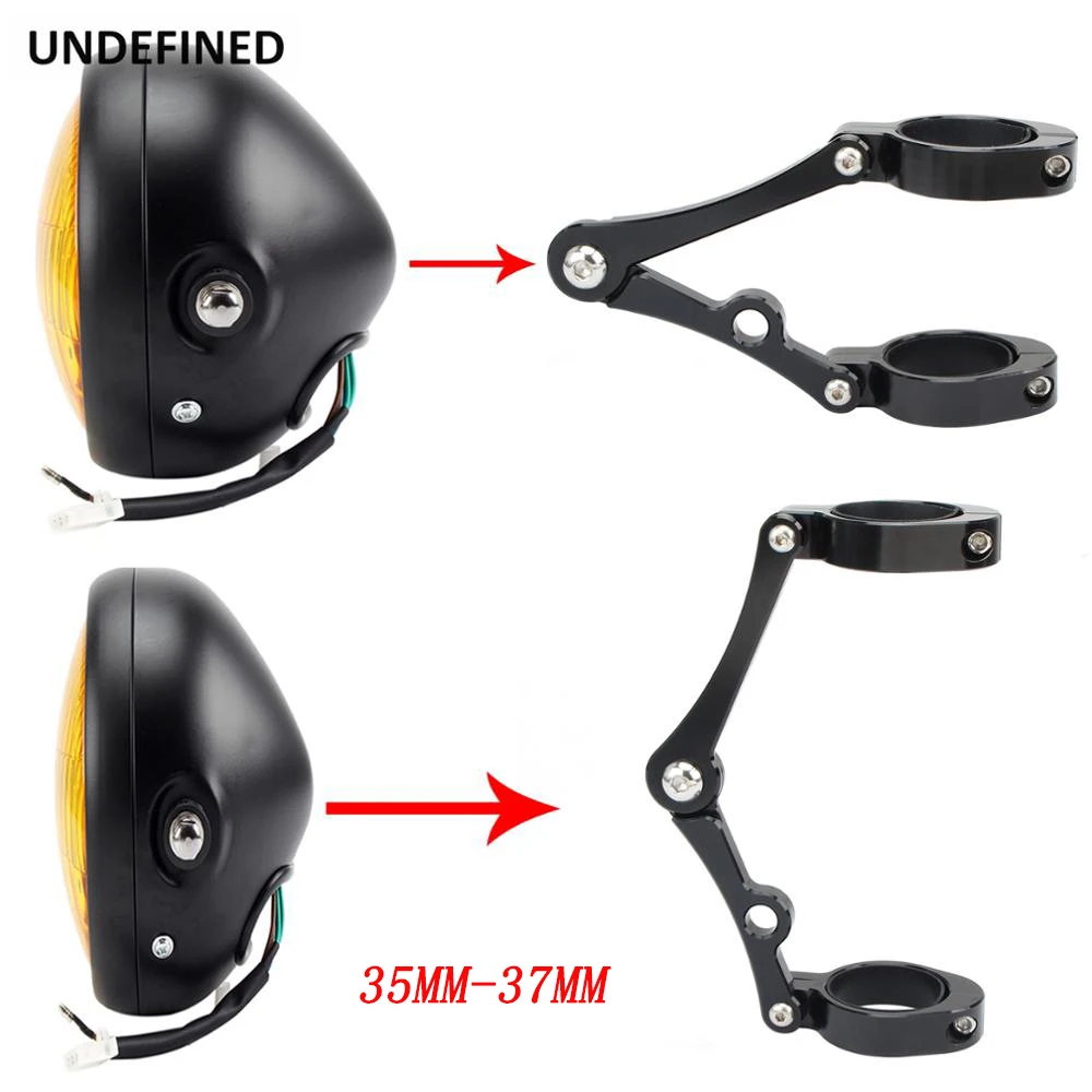 

35mm-37mm Motorcycle Headlight Bracket Mount Clamp Fork Tube Holder Black For Harley Dyna Chopper Bobber Cafe Racer Universal