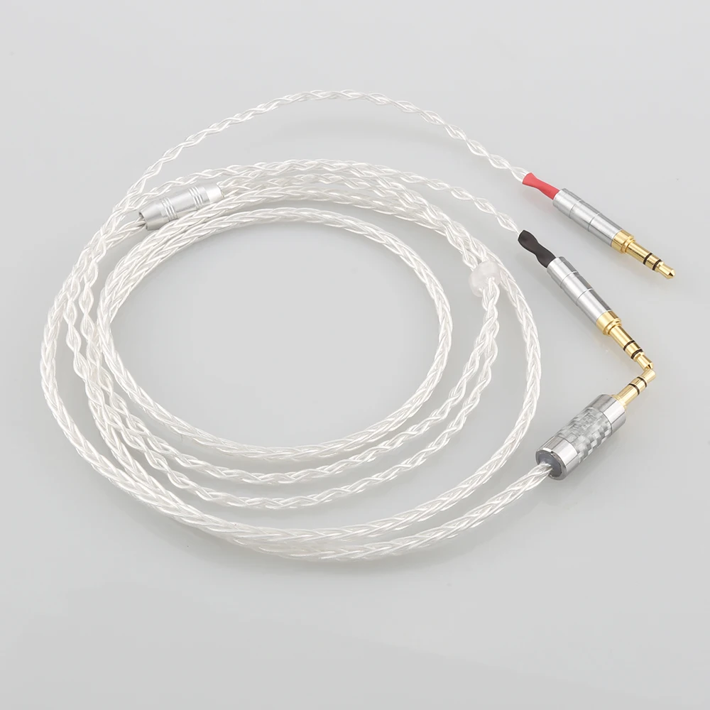 High Quality  8 Cores Silver Plated OCC Earphone Cable For Focal Clear Elear Elex Elegia Stellia