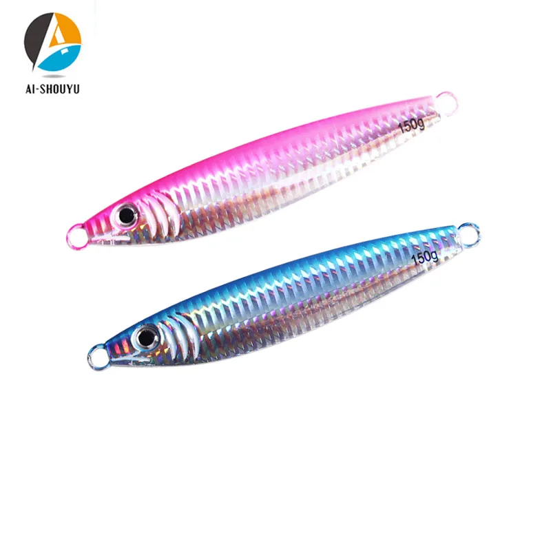 

AI-SHOUYU Metal Jigging Lure 40g 60g 80g Jigging Lead Fish Bass Fishing Lure S Shaped Trolling Hard Bait Saltwater Lure