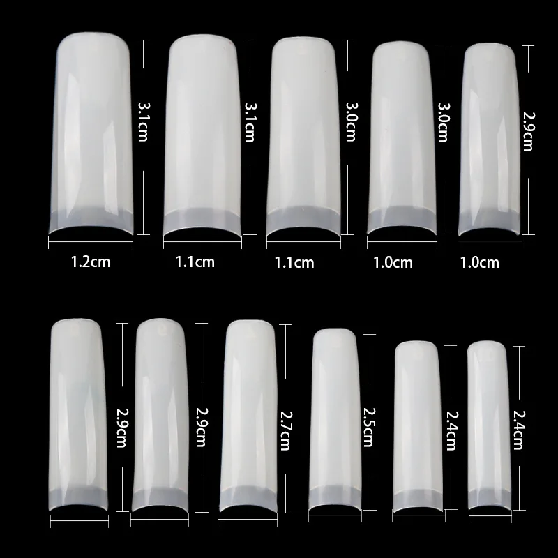 Franse Nep Nagels 550Pcs Zakken Voor Nail Art Training Ongle Manicure Praktijk Tool 네일 Transparante Natuurlijke Nagels Накладные Ногти