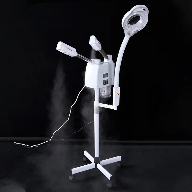 3 in 1 Facial Steamer Hot and Cold Steam with 8X LED Magnifying Lamp Ozone Nano Ionic Humidifier Vaporizer Aromatherapy Mist