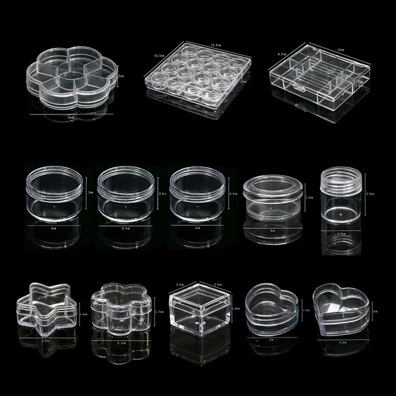 Transparent Plastic Storage Jewelry Box Compartment Adjustable Container For Beads Earring Box For Jewelry Rectangle Box Case