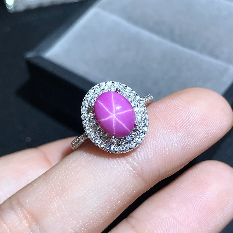 

Star Ruby Ring Star Line beautiful lady 925 silver ring special promotion