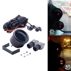52mm Dual display dual air pressure gauge PSI Bar air suspension RED&Blue LED With 2pieces 1/8NPT Electrical Sensors
