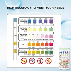 Havuzdaki klorun pH'ını, test cihazının sudaki rolünü ve sertlik aletini test etmek için şeritler, multiúso, bir SPA, 5'i 1 arada, 50 Adet Yüzme havuzu vinilini dolduracak 6 büyük satış-no. 2