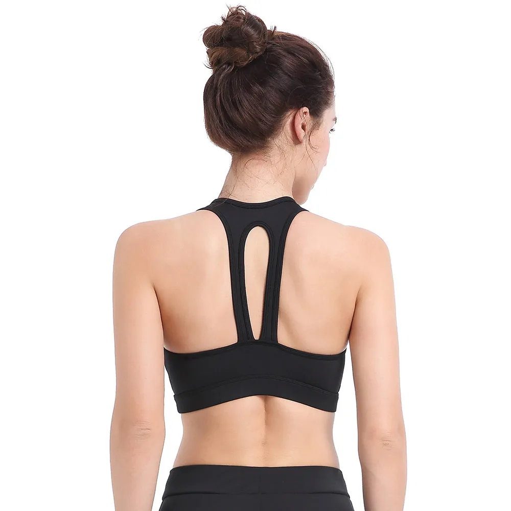 

Sporty Top For Fitness Bra Woman Sports Underwear Brassiere Sport Femme Polyester Solid Dry Fit Padded Gym Bra Push Up Yoga Bra