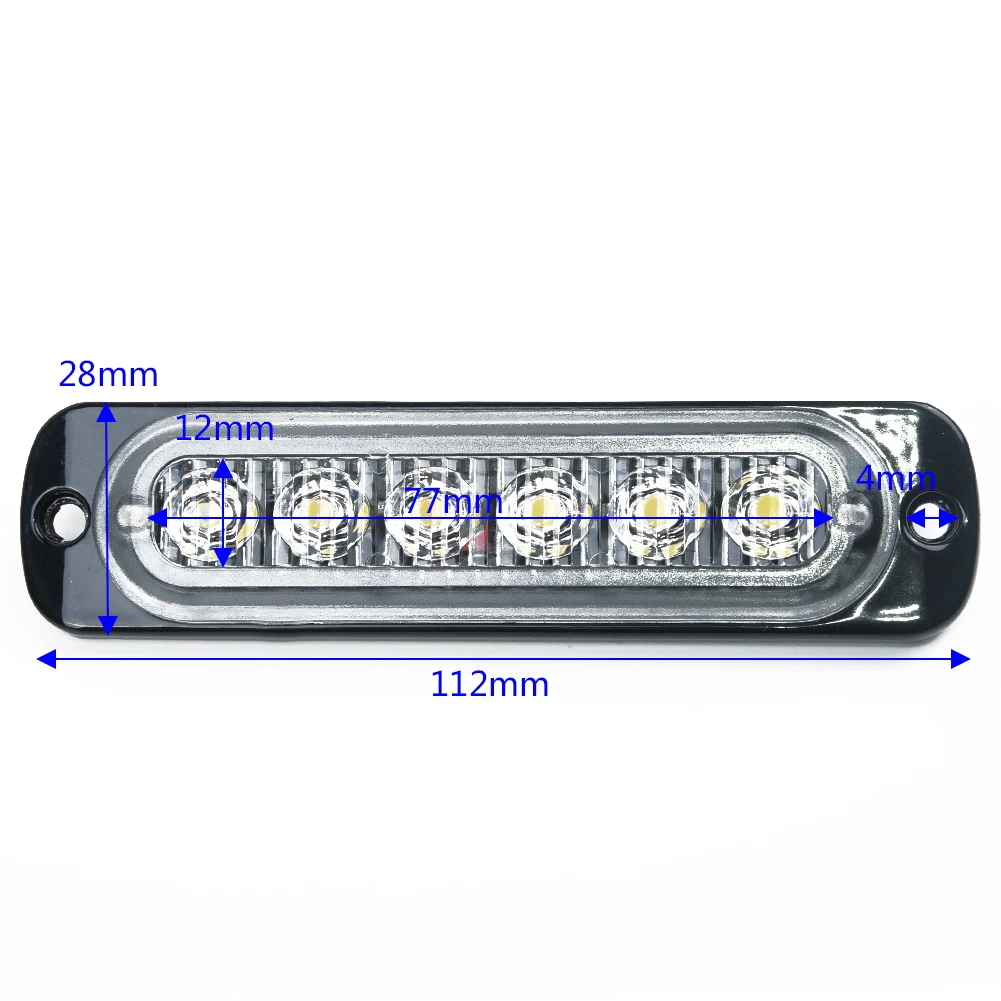 6 LED Car Work Light Bar Emergency Lights Driving Fog Lamp Worklight For Off Road SUV 4WD Auto Car Boat Truck Accessories