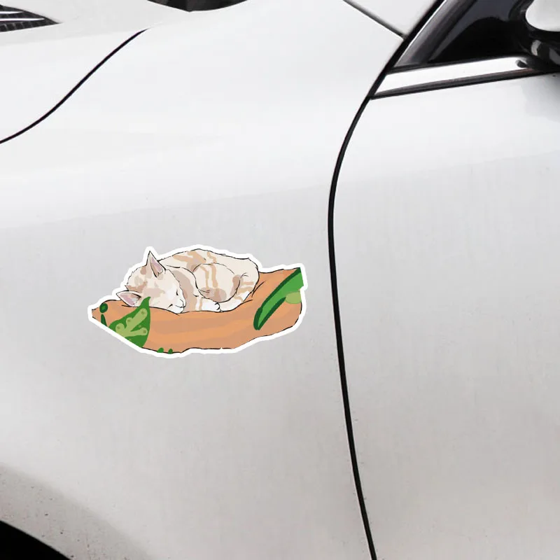 Cartoon Animal Cat Sleeping PVC Car Sticker Decal Decor Decal JDM Car Sticker DIY Car Styling Auto Accessories Cover Scratches