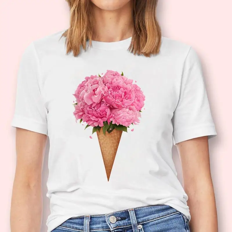 Camiseta de manga corta con estampado de fruta de limón para mujer, ropa con estampado de dibujos animados, bonita, nueva moda