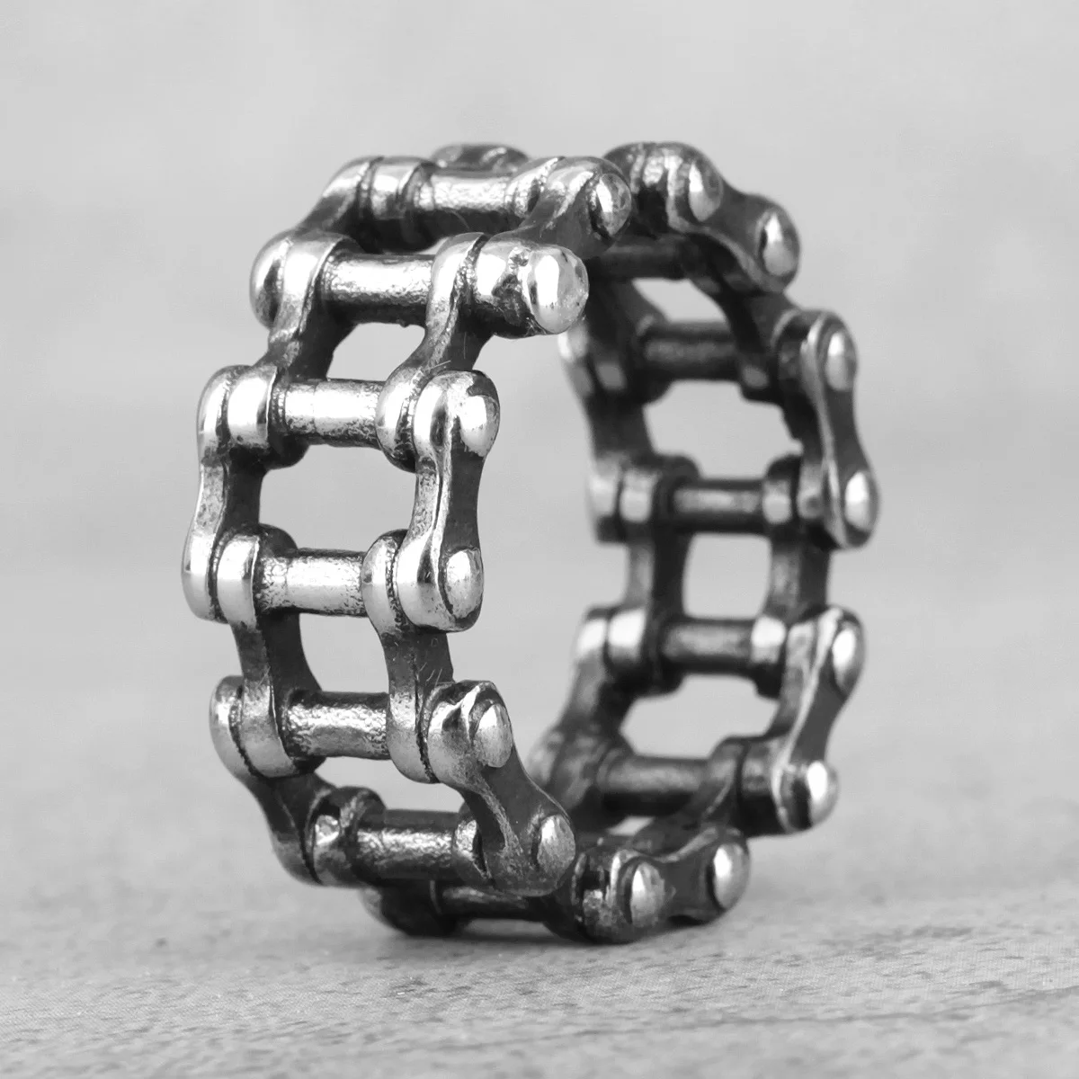 Industrial Style Mechanical Chain Stainless Steel Mens Rings Punk Hip Hop for Male Boy Biker Jewelry Creativity Gift Wholesale